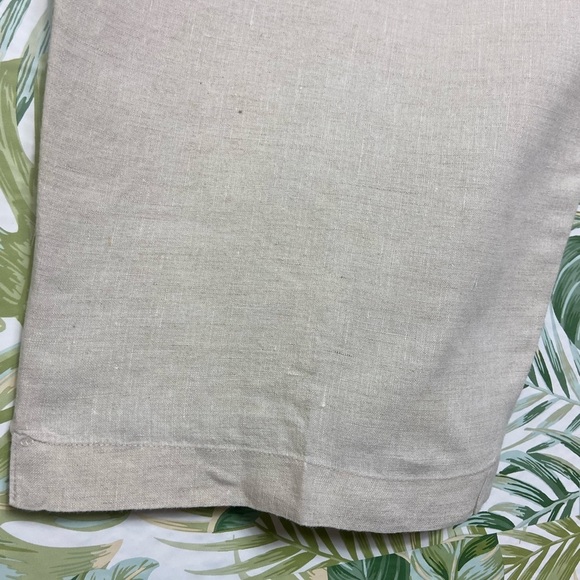 Plus Size 100% Linen Pants Boho Wide Leg Capri‎ Cut - Picture 6 of 12